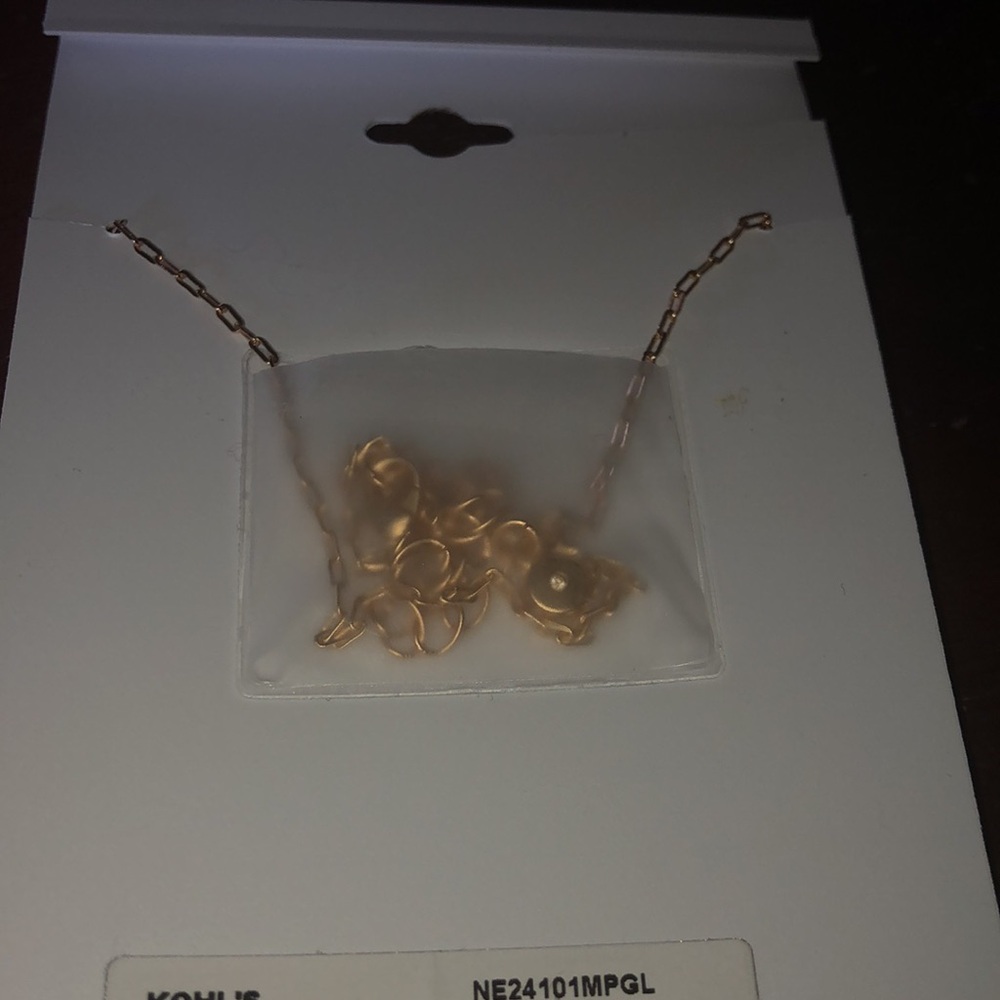 NWT LC Lauren Conrad Sagittarius Genuine Mother of Pearl and CZ Golden Necklace - Picture 4 of 6